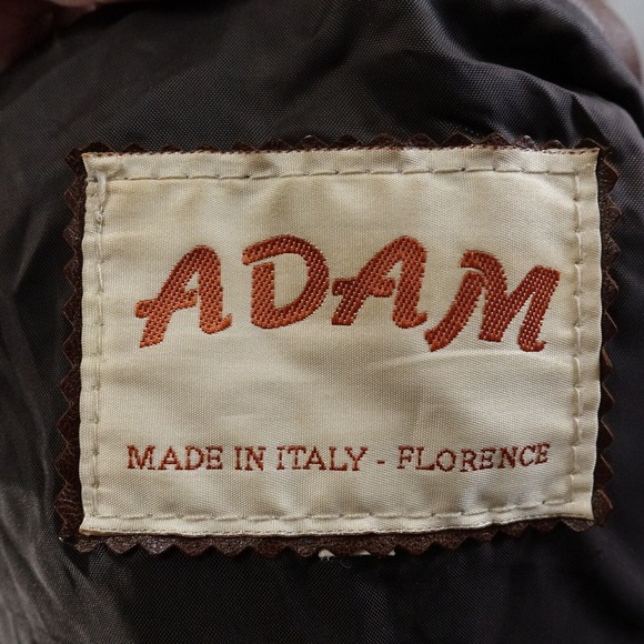 ADAM MADE IN ITALY LEATHER VERA PELLE BROWN ZIP JACKET COAT WOMENS 20X25 - Picture 9 of 10